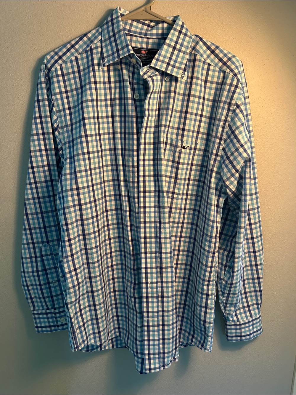 Vineyard Vines Blue & White Plaid Button-Down Shirt